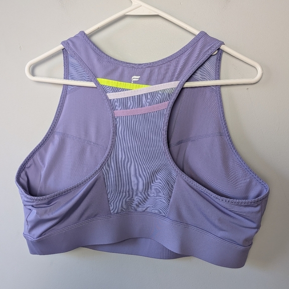 FABLETICS Women Lilac Sports Bra Size 1X Plus Size Back Pocket Activewear - Picture 3 of 7